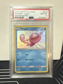 Shiny - Wooper Pokemon Sun & Moon Hidden Fates Vault PSA 10 GEM MT - Image 1