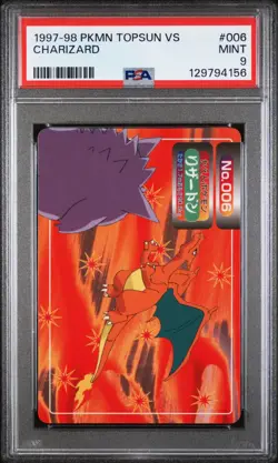 PSA 9 - Charizard vs Gengar #006 Pokemon Topsun VS Series Vintage 1998 Japanese - Image 1