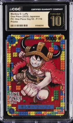2025 ONE PIECE JPN PC: ONE PIECE DAY'25 PROMO MONKEY D. LUFFY CGC 10 PRISTINE - Image 1