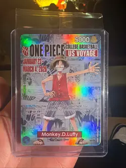 One Piece Monkey D. Luffy College Basketball Promo Card - Image 1