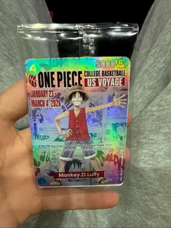 Bandai One Piece Card Game Monkey D. Luffy US Voyage Promo Holo ST-01 - Image 1