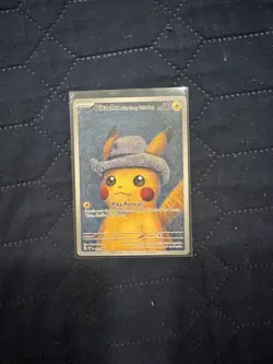 Pokemon Pikachu with Grey Felt Hat SVP 085 Van Gogh Promo Card - Image 1
