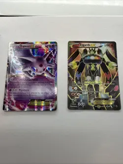 Espeon EX 52/122 + Zygarde EX 54a/124 Holo Rare Pokemon Card Lot - XY - Image 1
