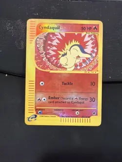 Pokemon TCG Cyndaquil 105/165 2002 Expedition Base Set Reverse Holo Card - Image 1