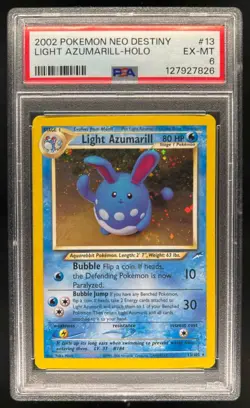 2002 Pokemon Neo Destiny Light Azumarill Holo #13/105 PSA 6 - Image 1