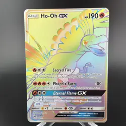Pokemon HO-OH GX Sun & Moon Sm80 Black Star Promo Rainbow Rare (NM)/LP - Image 1