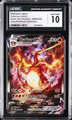 2022 POKEMON SWSH BLACK STAR PROMO #261 FULL ART/CHARIZARD VMAX CGC 10 GEM MINT - Image 1