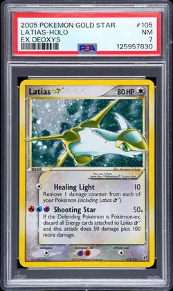 2005 POKEMON EX DEOXYS GOLD STAR #105 LATIAS-HOLO PSA 7 - Image 1