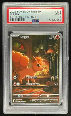 2025 Pokemon Mega Evolution Vulpix Illustration Rare #138/132 PSA 9 - Image 1