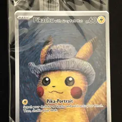 SEALED Pikachu with Grey Felt Hat - SVP 085 - Pokemon x Van Gogh 2023 - Image 4