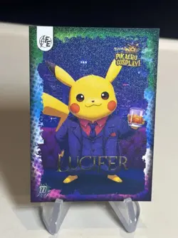 Lucifer Pikachu #77 - Laser Holo - Electric Pikachu Cosplay - Pokemon #2 ZL13 - Image 1