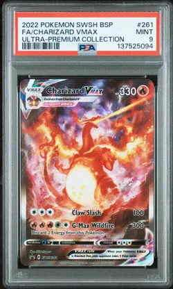 2022 POKEMON SWSH ULTRA-PREMIUM COLLECTION FULL ART/CHARIZARD VMAX PSA 9 - Image 1