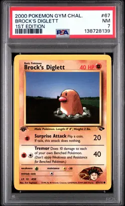 2000 POKEMON GYM CHALLENGE 1ST EDITION #67 BROCK'S DIGLETT PSA 7 - Image 1