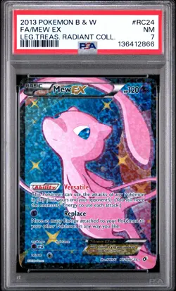 2013 POKEMON B&W LEGEND TREASURES RADIANT COLLECTION FULL ART/MEW EX PSA 7 - Image 1