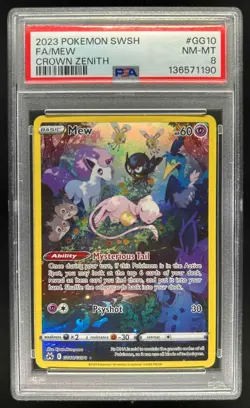 2023 Pokemon SWSH Crown Zenith Mew Galarian Gallery #GG10/GG70 PSA 8 - Image 1