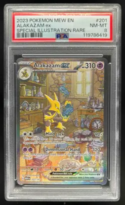 2023 Pokemon SV 151 MEW EN Alakazam ex #201/165 PSA 8 - Image 1
