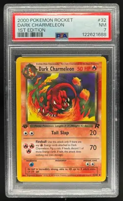 2000 Pokemon Team Rocket First Edition Dark Charmeleon #32/82 PSA 7 - Image 1
