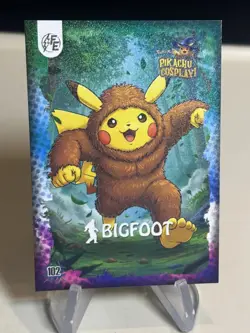 Bigfoot Pikachu #102 Galaxy Holo Pikachu Cosplay Pokemon ZL13 - Image 1