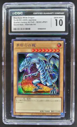 2025 Yu-Gi-Oh! JAPANESE BLUE-EYES WHITE DRAGON SECRET RARE ALT ART CGC 10 C RC7 - Image 1