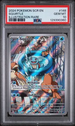 Pokemon Squirtle Card Stellar Crown Illustration 148/142, PSA 10 Gem Mint - Image 1