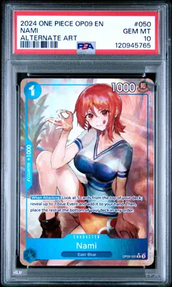 2024 ONE PIECE OP09-EMPERORS IN THE NEW WORLD #050 NAMI ALT ART PSA 10 - Image 1