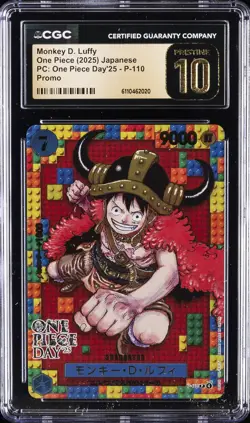 2025 ONE PIECE JPN PC: ONE PIECE DAY'25 PROMO MONKEY D. LUFFY CGC 10 PRISTINE - Image 1
