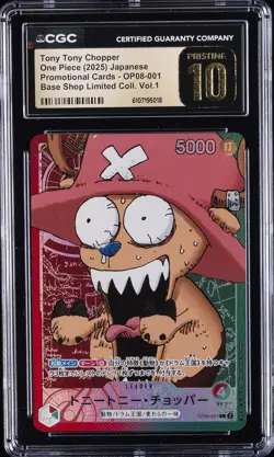 2025 ONE PIECE JPN BASE SHOP LIMITED #OP08-001 TONY TONY CHOPPER CGC 10 PRISTINE - Image 1
