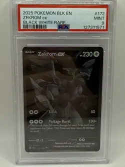 Pokemon TCG Zekrom EX Black Bolt BWR Card 172/086 Mint Condition PSA 9 - Image 1