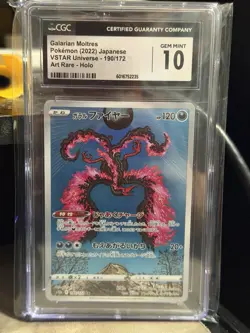 CGC 10 Galarian Moltres 190/172 AR Art Rare VSTAR Universe s12a Pokemon Card - Image 1