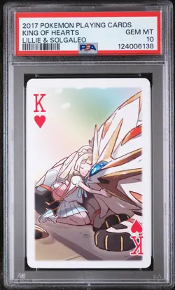 2017 POKEMON PLAYING CARDS LILLIE GLADION & LUSAMINE KING OF HEARTS PSA 10 - Image 1