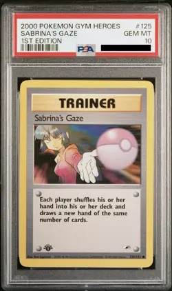 PSA 10 1st Edition Sabrina’s Gaze POP 64 2000 Pokemon Gym Heroes #125 Card First - Image 1