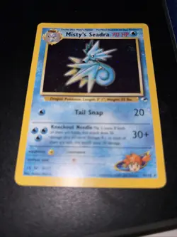 Pokemon TCG Misty's Seadra Holo Card 009/132 Gym Heroes - Image 1