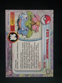 Topps Pokemon Venusaur #03 TV Animation Edition Non Foil Card - Red Logo - NM - Image 4
