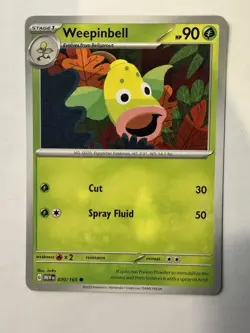 Weepinbell SV: Scarlet & Violet 151 070/165 NM English Pokemon Card - Image 1