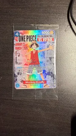 One Piece US Voyage College Basketball Promo Card SEALED Limited Edition - Image 1