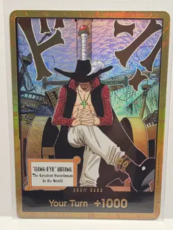 DON!! Card (Dracule Mihawk) (Gold) The Azure Sea's Seven Foil OP14 - Near Mint - Image 1