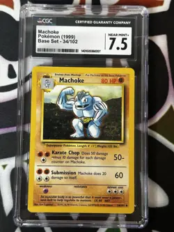 1999 Pokemon Machoke 034/102 Base Set Regular CGC 7.5 - Image 1