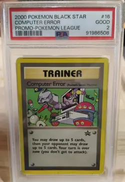 2000 pokemon Black Star - Computer Error - Promo-Pokrmon League - PSA 2 - POP 2 - Image 1