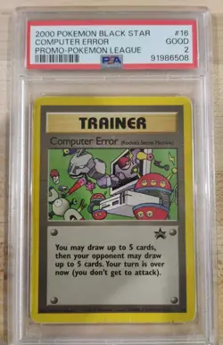2000 pokemon Black Star - Computer Error - Promo-Pokrmon League - PSA 2 - POP 2 - Image 2