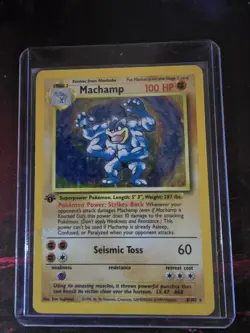 Pokemon TCG Machamp Holo Rare 1st Edition Base Set 8/102 - Image 1