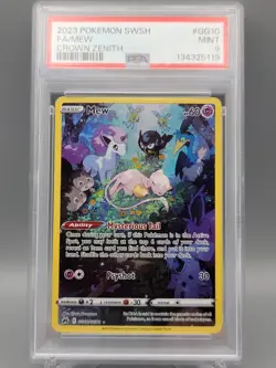 Pokemon Mew Crown Zenith Galarian Gallery GG10/GG70 Full Art PSA 9 - Image 1