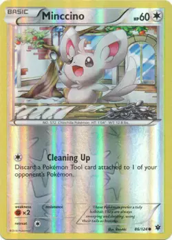 Minccino 86/124 Fates Collide Reverse Holo Common Near Mint NM Pokemon DNA GAMES - Image 1