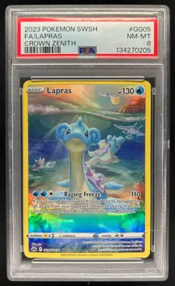 2023 Pokemon SWSH Crown Zenith Lapras Galarian Gallery #GG05/GG70 PSA 8 - Image 1