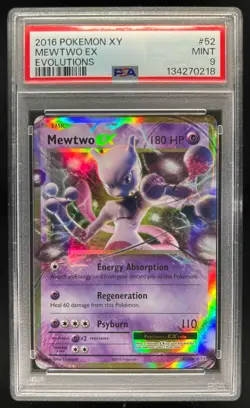 2016 Pokemon XY Evolutions Mewtwo Holo #52/108 PSA 9 - Image 1