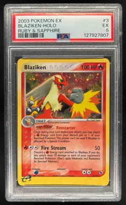 2003 Pokemon EX Ruby & Sapphire Blaziken Holo #3/109 PSA 5 - Image 1