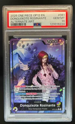 2025 One Piece Legacy of the Master Donquixote Rosinante Alt Art OP12-061 PSA 10 - Image 1