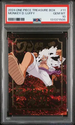 2024 PANINI ONE PIECE TREASURE BOX CARD COLLECTION #11 MONKEY D. LUFFY PSA 10 - Image 1
