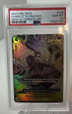 2023 One Piece Pillars of Strength OP03 Charlotte Cracker Alt Art #108 PSA 10 - Image 1