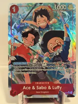 Ace & Sabo & Luffy Alt Art OP13-007 Carrying On His Will ENGLISH NM+ One Piece - Image 1