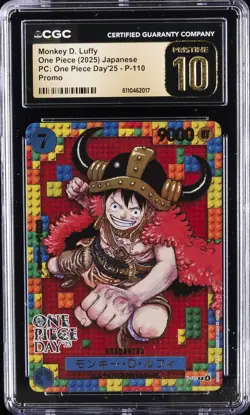 2025 ONE PIECE JPN PC: ONE PIECE DAY'25 PROMO MONKEY D. LUFFY CGC 10 PRISTINE - Image 1